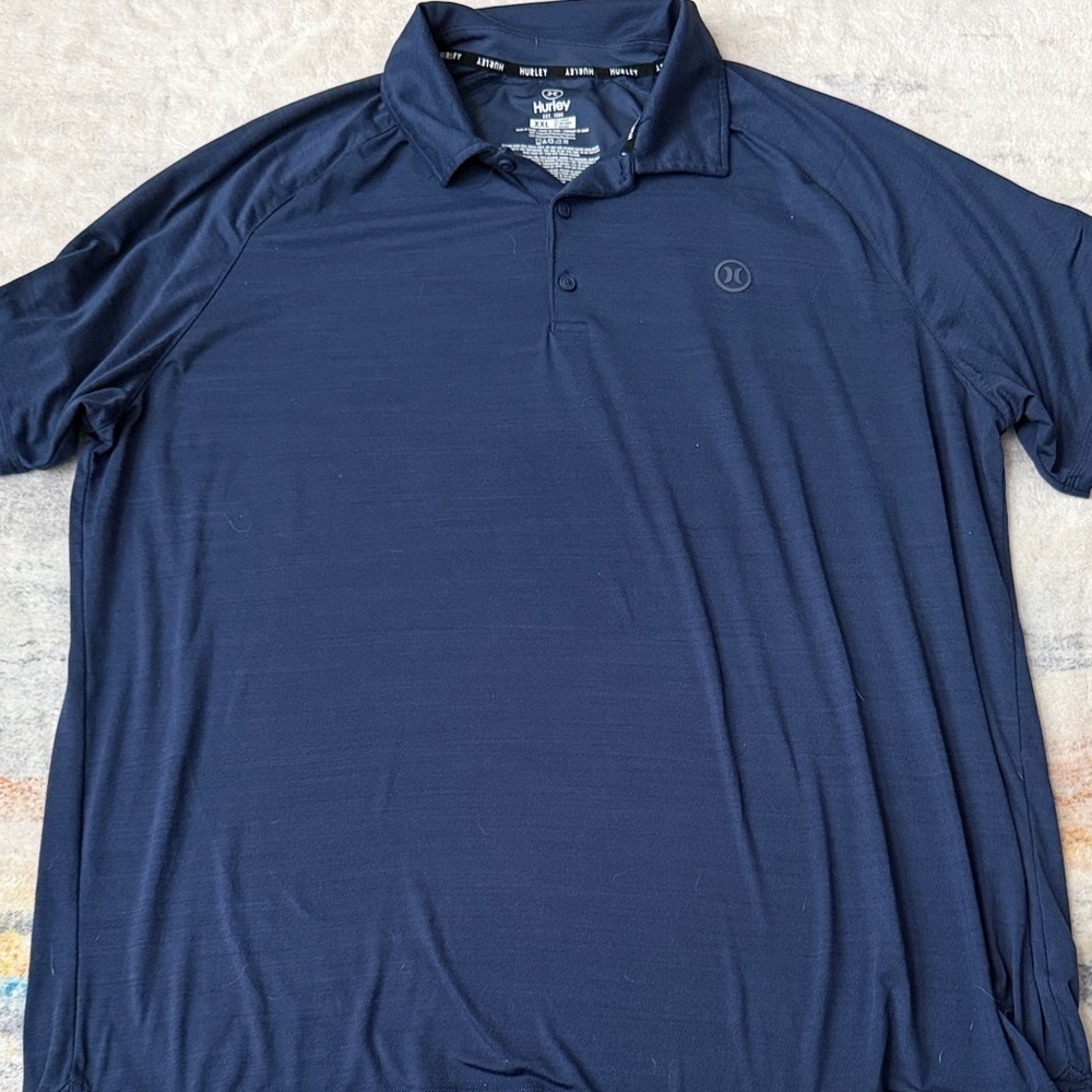 (113)Hurley Navy Polo Shirt